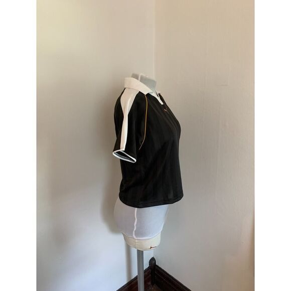 Puma T7 Football Polo Jersey Women's S Black Striped Relaxed Activewear Collared - Picture 11 of 16